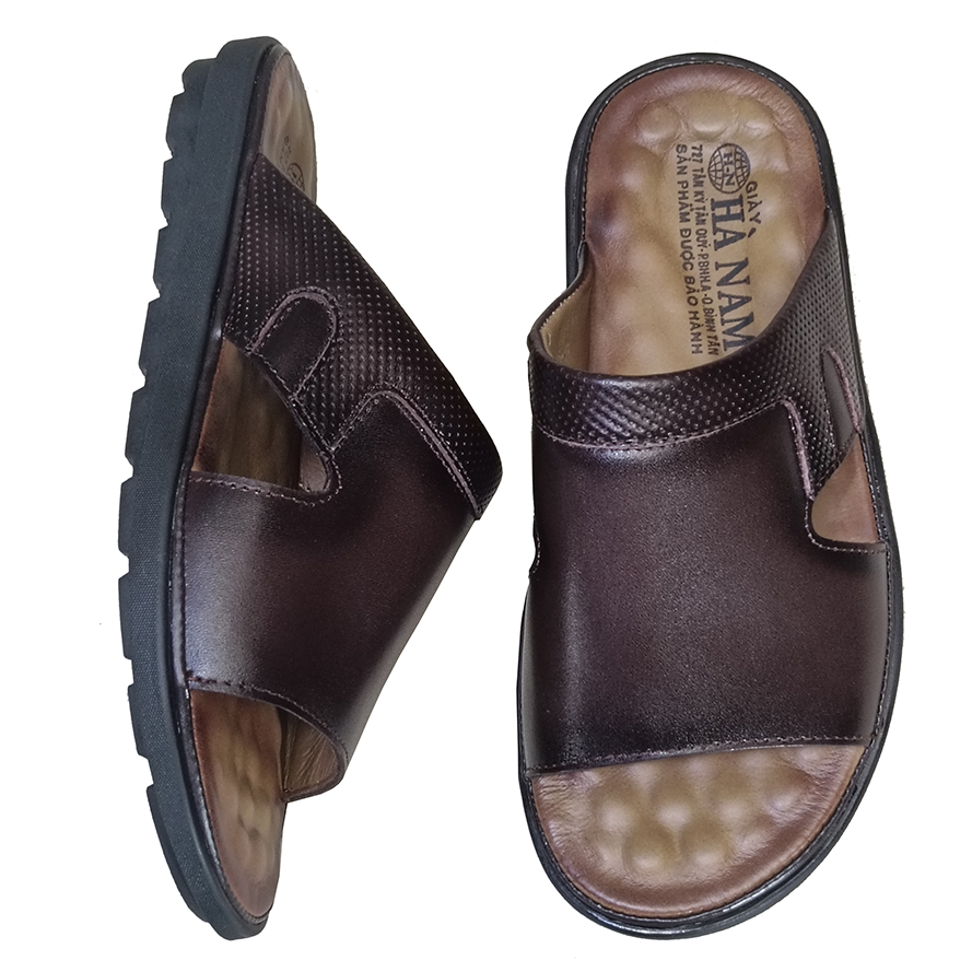 Dép Nam Quai Ngang HÀ NAM Da Bò Thật Cao Cấp DNA2183