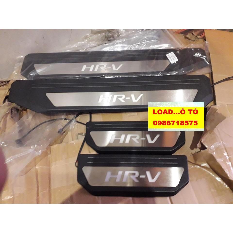 Ốp Bậc Chân Ngoài Có Đèn Xe Honda HRV Mẫu Nhựa Đen Cao Cấp