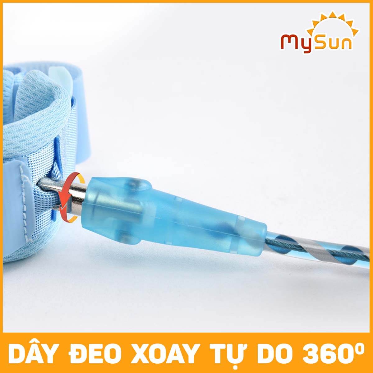 Dây đai vòng đeo tay dắt bé đi dạo, phản quảng có khóa an toàn chống lạc cho trẻ em MySun