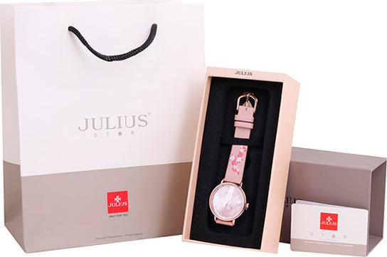 Đồng Hồ Nữ Julius Star Hàn Quốc JS-017C Dây Da Màu Hồng