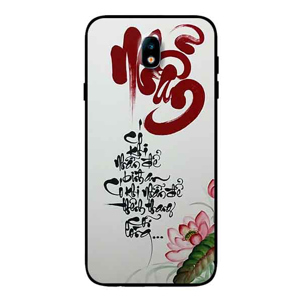 Ốp Lưng in cho Samsung J7 Pro Mẫu Thư Pháp NHẪN Nền Vàng - Hàng Chính Hãng