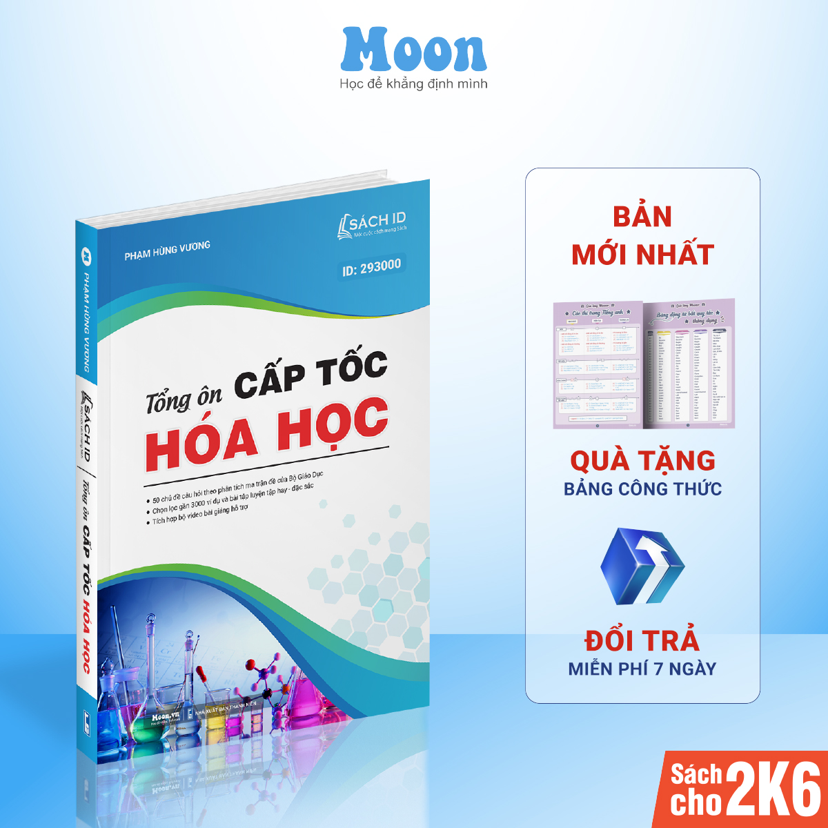 Tổng ôn cấp tốc Hoá học 12, sách ID ôn luyện thi thpt quốc gia 2023 moonbook