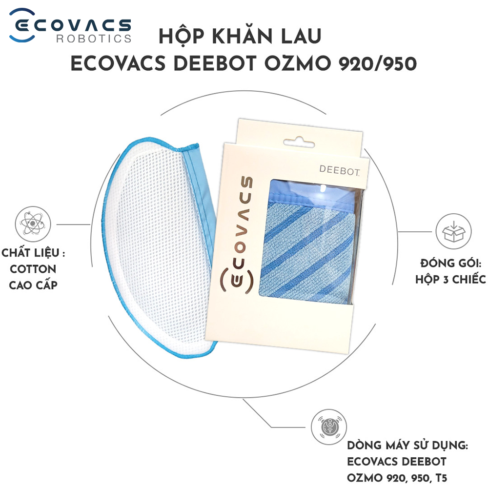 Hộp khăn lau Ecovacs Deebot Ozmo 920/950 - Hàng Chính Hãng nhập khẩu - bản quốc tế