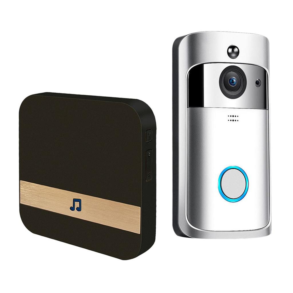 Wireless WiFi Video Doorbell 2Way Talk Chime 1080P UK Silver