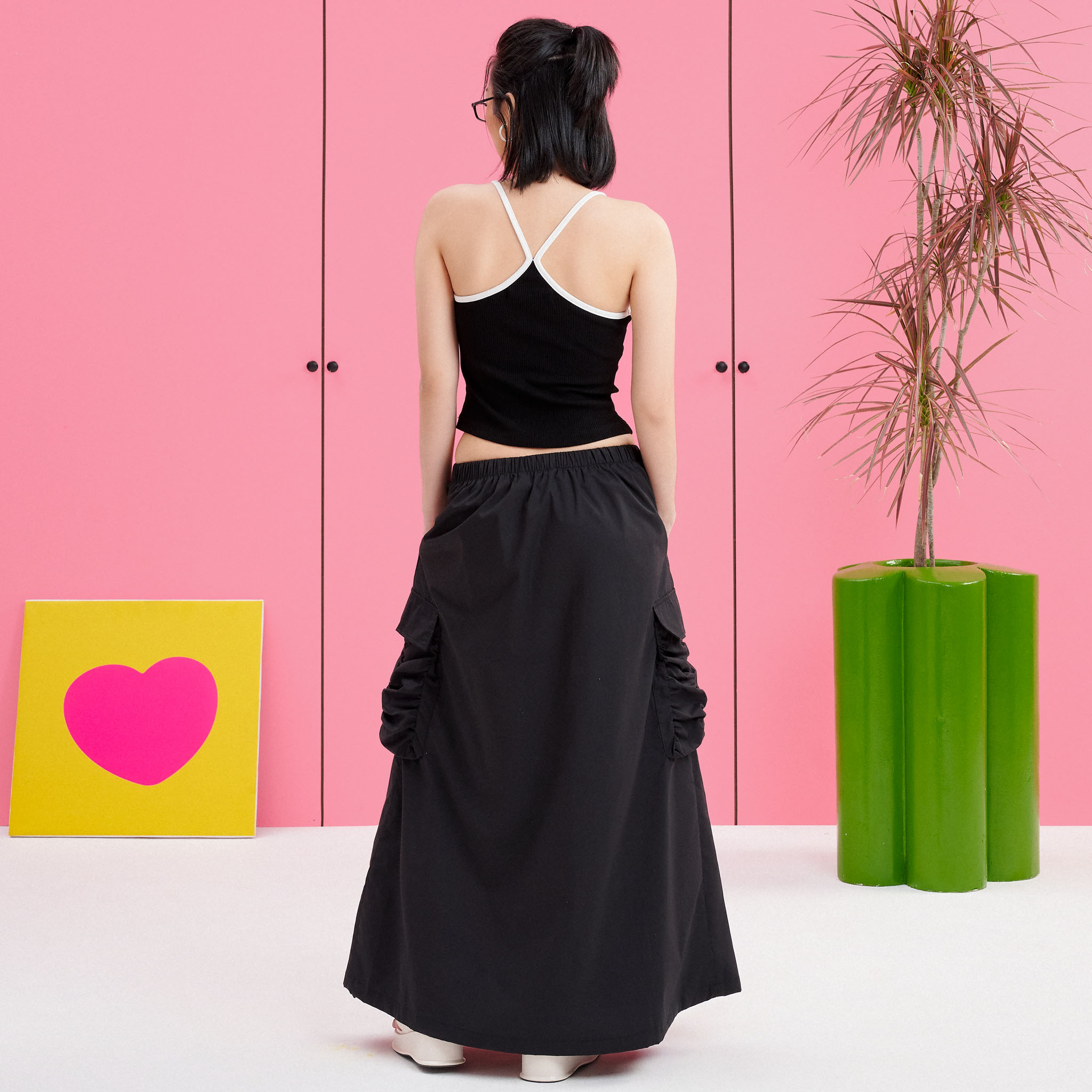 DOTTIE - Áo hai dây khoét lưng cách điệu - Đen - T0818