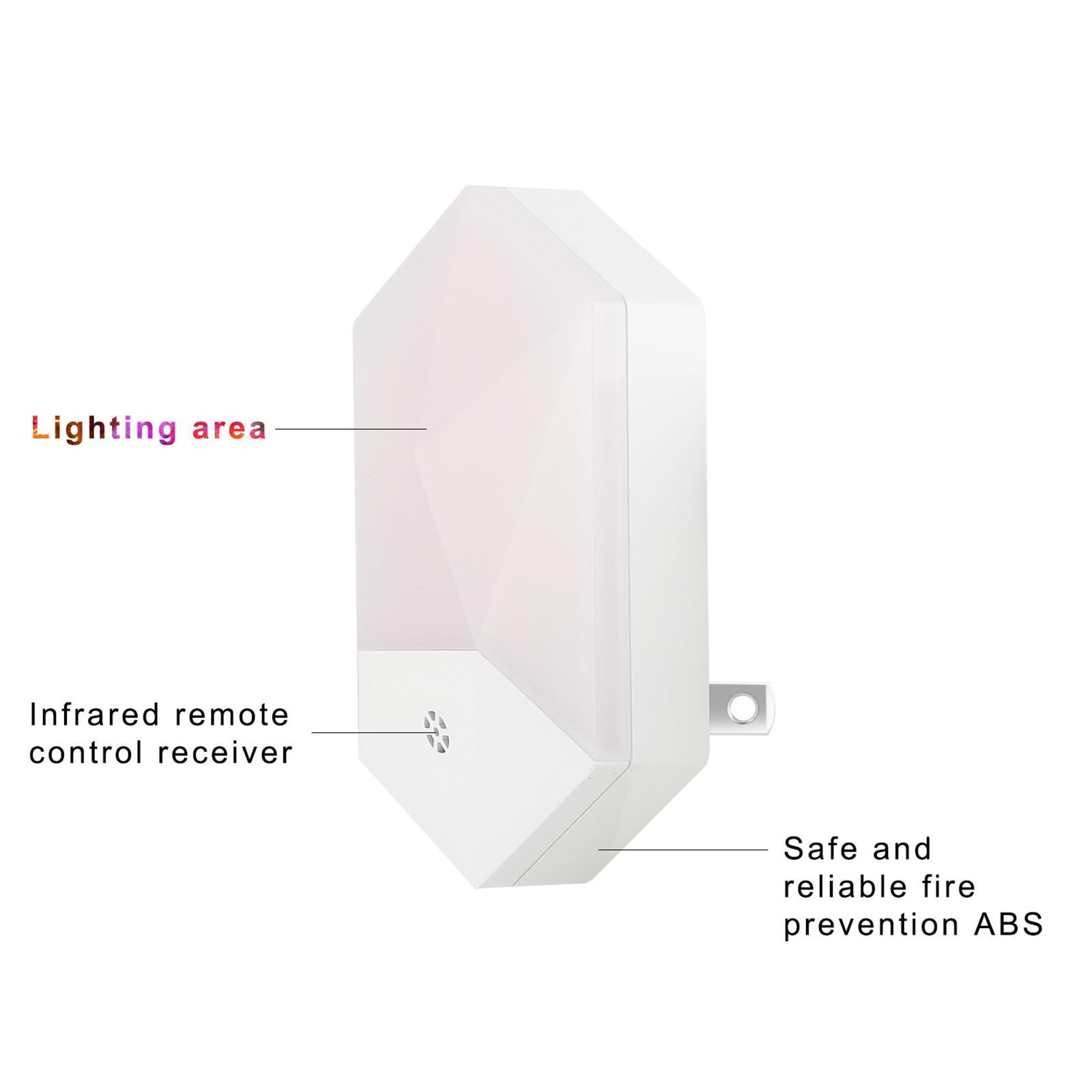 Colorful Plug in LED Night Light Remote Control Color Changing Dimmable