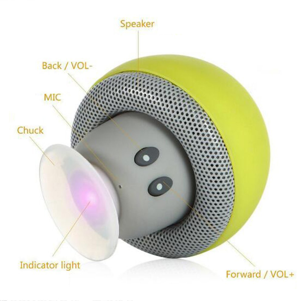 Loa Bluetooth Loa Mini Hình Nấm Có Đế Hút Chân Không Bluetooth Speaker Mini Hỗ Trợ Điện Thoại Di Động