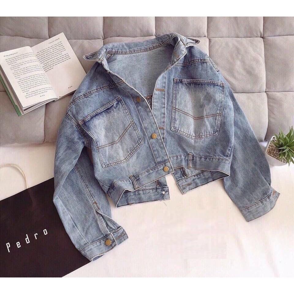 Áo khoác jean 4 CÚC SAU LƯNG bao đẹp chuẩn shop-A3043 - Như hình