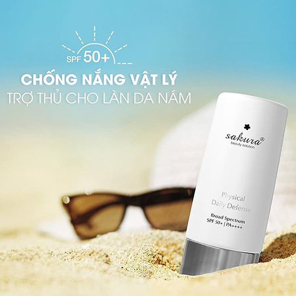 Kem chống nắng vật lý Sakura Physical Daily Defense SPF50+ PA++++ 60gr