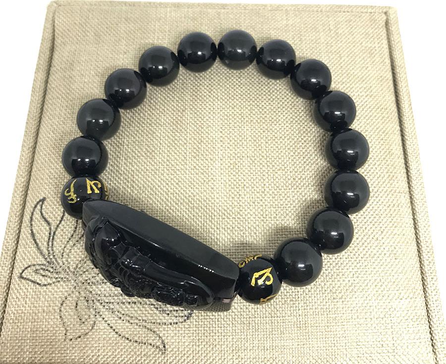 Vòng Tay Phật Bản Mệnh Đá Obsidian Bất Động Minh Vương