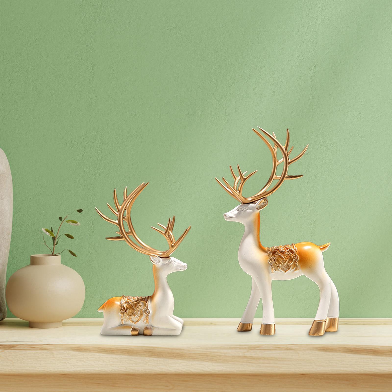 Reindeer Resin Sculpture Reindeer Figurines for Living Room Office