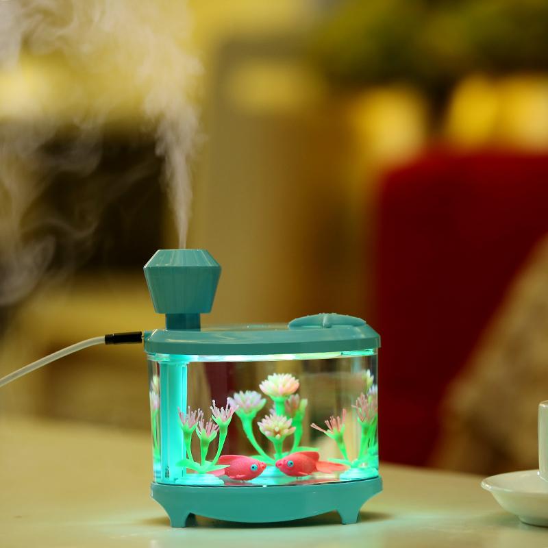 Bể Cá Mini Máy Phun Sương Tạo Ẩm Khuếch Tán Tinh Dầu 460 Ml Im Lặng Atomizer USB Máy Phun Dễ Thương Dạ Quang Máy Phun Sương Tạo Thích Hợp Cho Văn Phòng Nhà