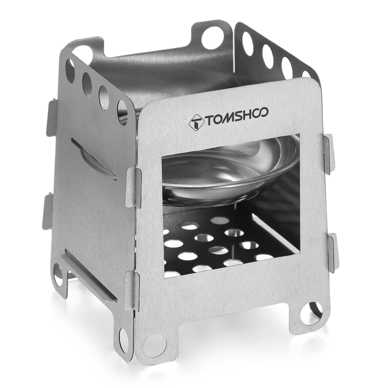 Cookware Mess Kit Backpacking Wood Burning Stove with Alcohol Tray BBQ Grill Net Grill Pan for Outdoor Camping Hiking Picnics BBQ