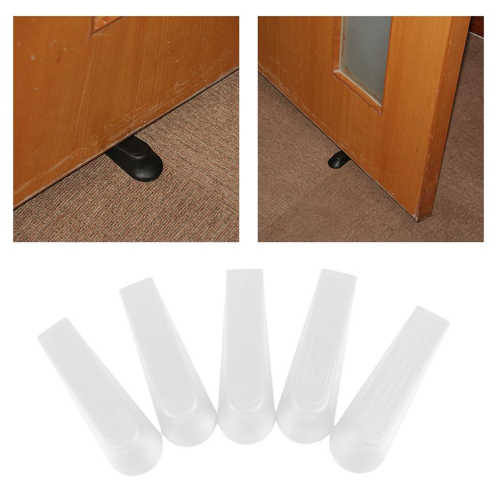 5x Plastic Security Door Stoppers Door Block Wedges Inserts for Home Office