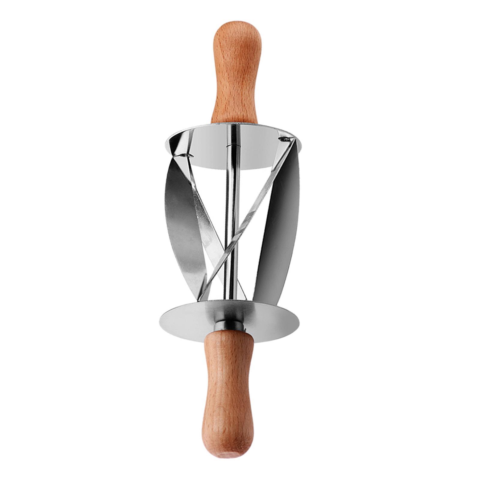 Stainless Steel Bread Cutter with Wooden Handle for Kitchen Baking Tools