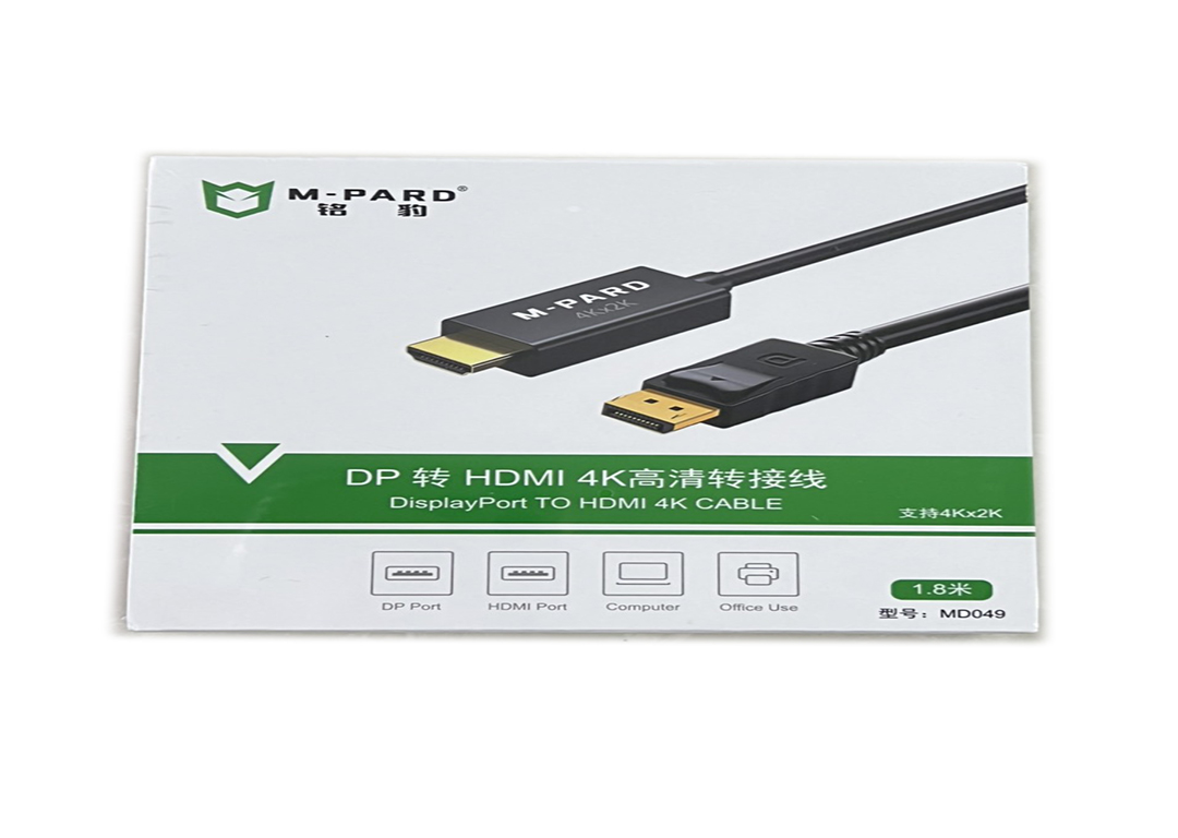 Cáp Chuyển Từ Máy Tính cổng Displayport Sang Màn Hình HDMI M-pard MD049 dài 1.8m - Hàng nhập khẩu