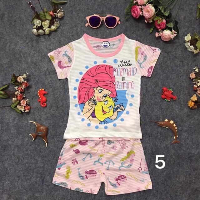 Bộ Cotton Sợi Tre Xuất Hàn cho bé gái