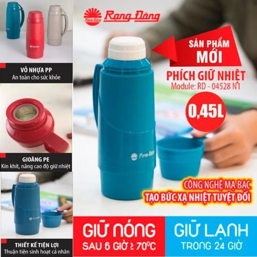 Phích Giữ Nhiệt Rạng Đông 0.45l Có Tay Cầm Tiện Lợi