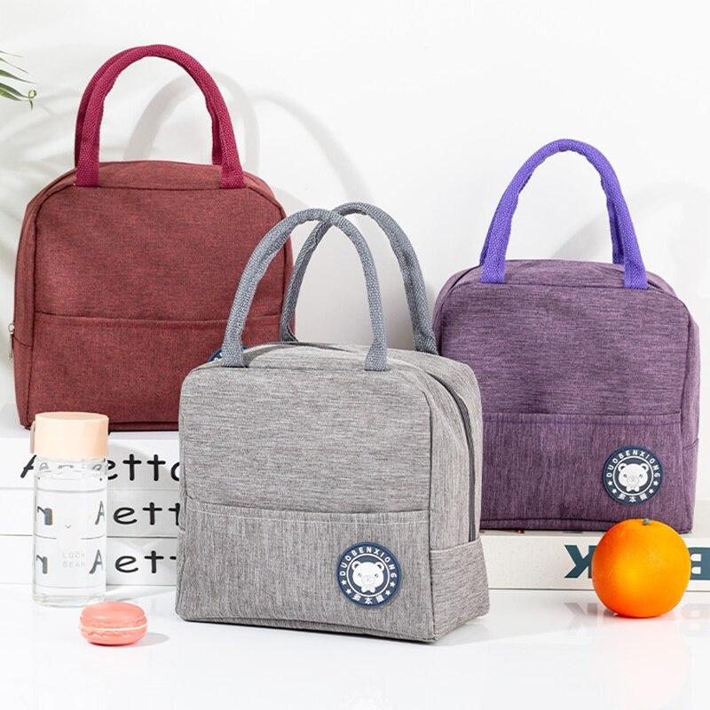 Portable Lunch Bag 2021 New Thermal Insulated Lunch Box Tote Cooler Bag Bento Pouch Lunch Container Food Storage Bags Handbag