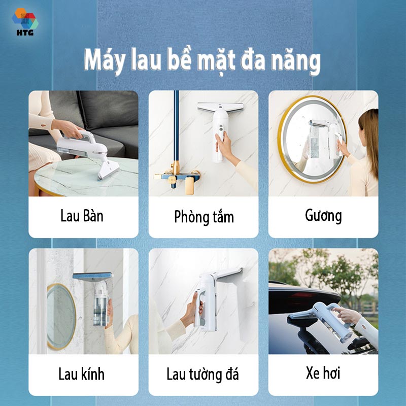 Máy lau kính Sawadaki K611 lau bề mặt phẳng kính, đá, làm sạch vật dụng bàn ăn, cửa sổ, phòng tắm, xe hơi thiết kế 3 in 1, hàng chính hãng