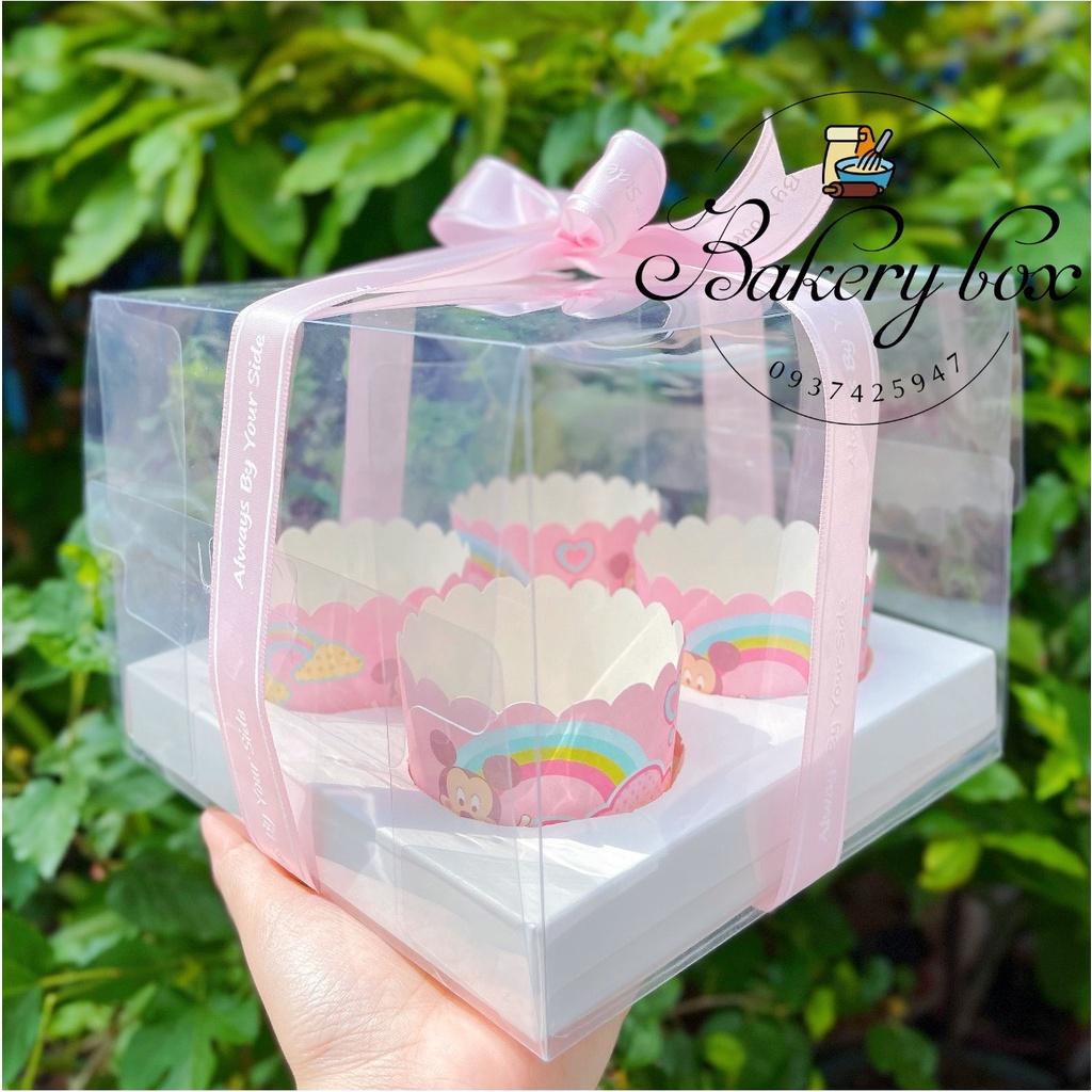 Hộp Đựng Cupcake Nhựa Trong 4 Ô - Hộp Quà Tặng