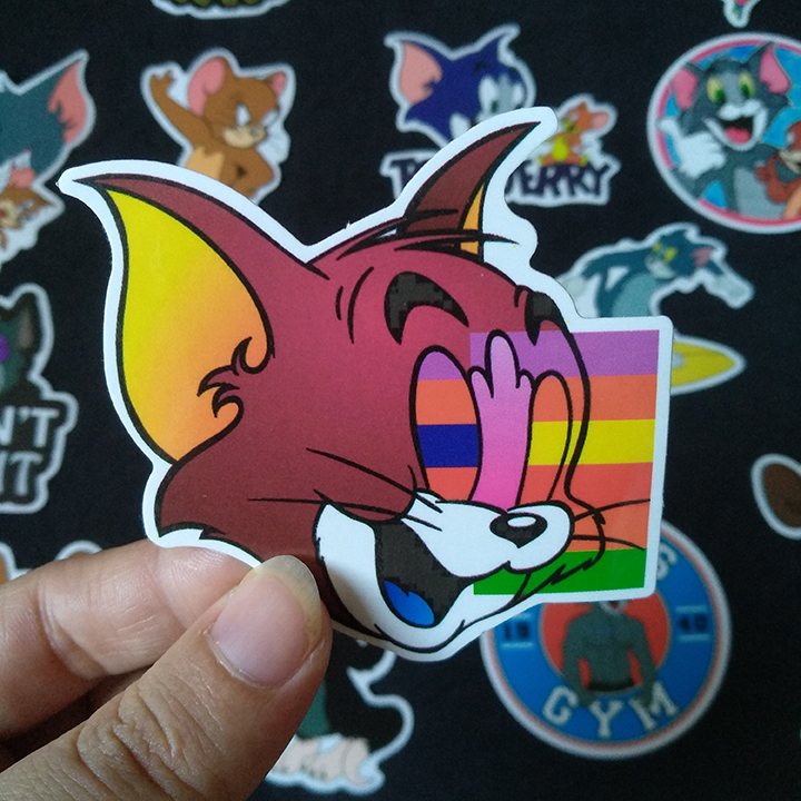 Bộ Sticker dán cao cấp chủ đề TOM and JERRY - Dùng dán Xe, dán mũ bảo hiểm, dán Laptop