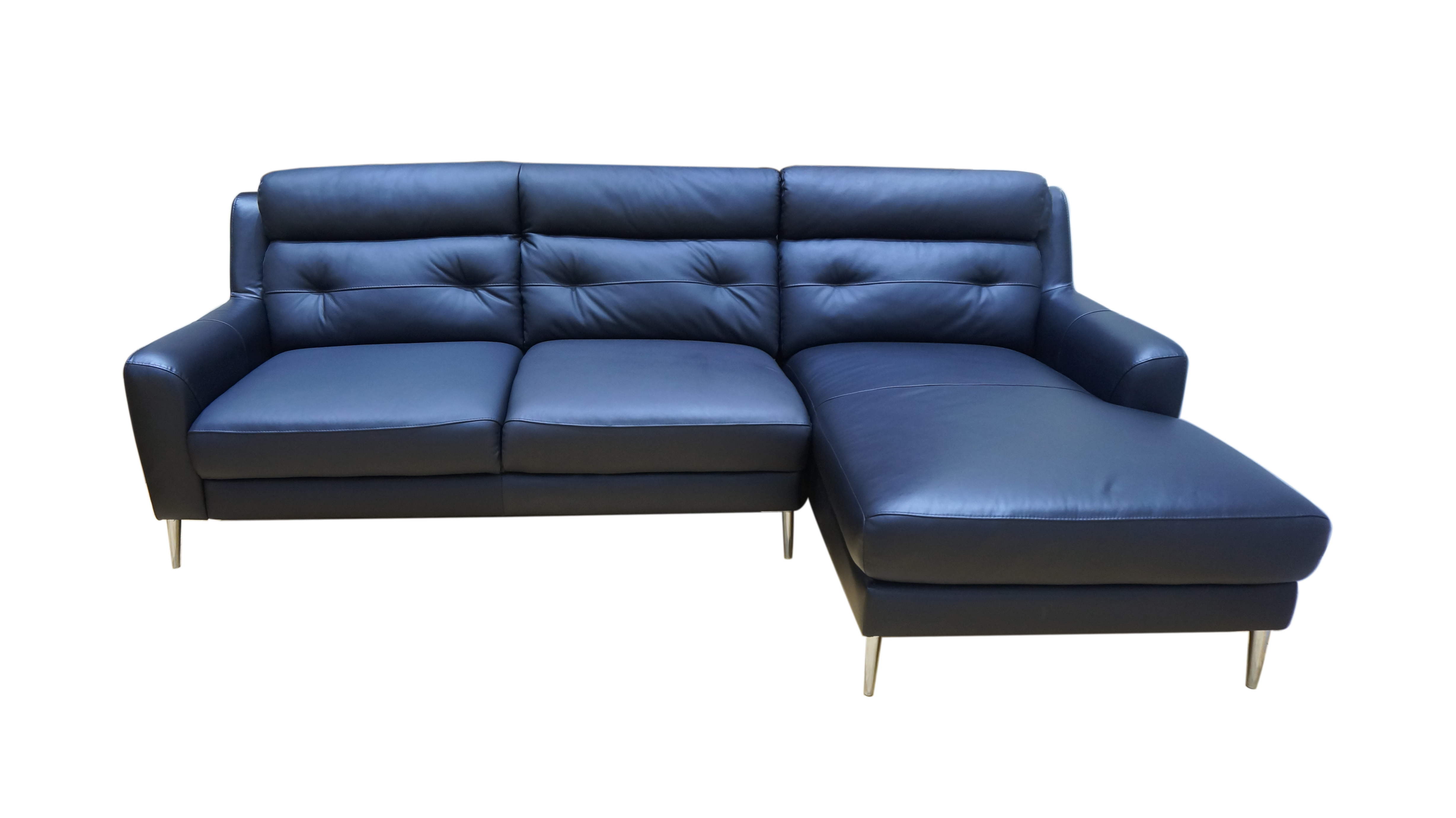 Sofa Góc L Da Bò Thật Cao Cấp - SG3905 - Màu Đen