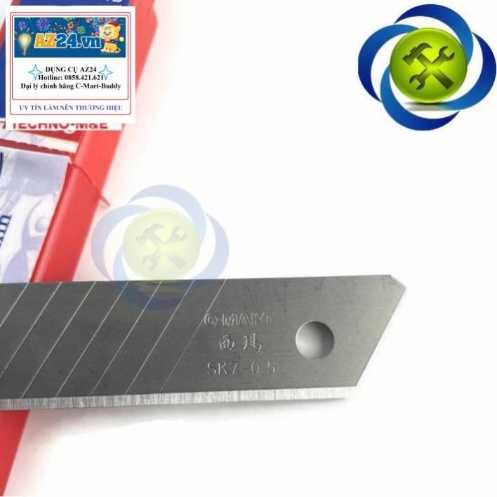 Lưỡi dao rọc giấy C-Mart A0041B 14 rãnh 10 lưỡi/hộp 100 X 18 X 0.5mm RẺ NHÂT THỊ TRƯỜNG RẺ NHẤT THỊ TRƯỜNG
