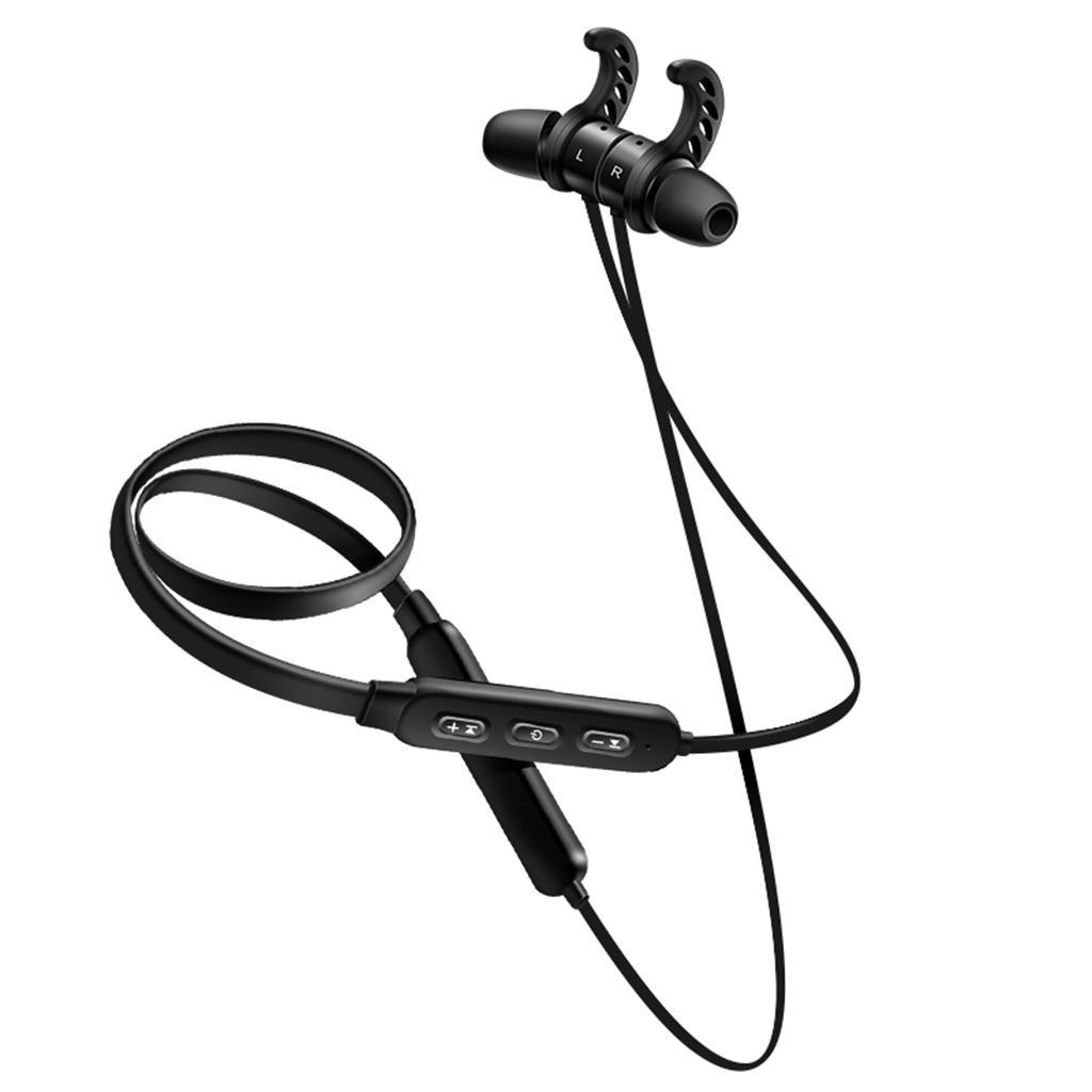 Sports Bluetooth Earphone  Earpiece Wireless Neck-hook Headset black