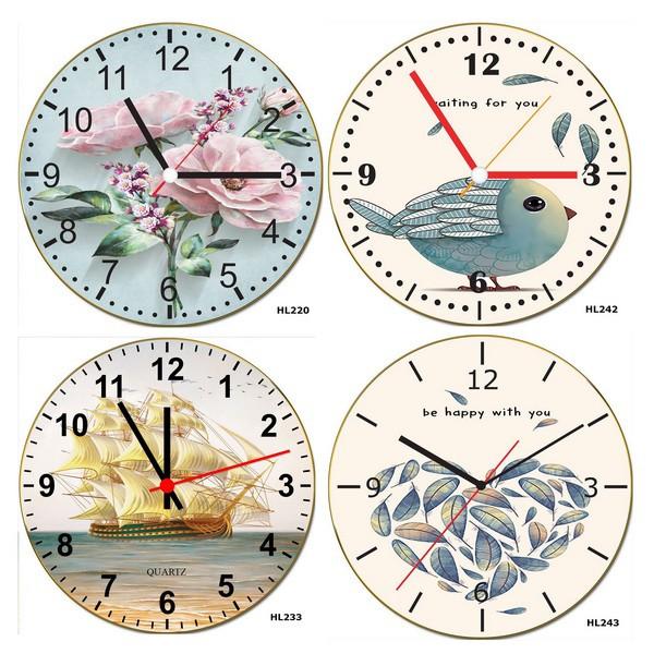 Tranh đồng hồ gỗ – Tranh treo tường kèm đồng hồ - Tặng kèm đinh đa năng treo tranh không cần khoan tường