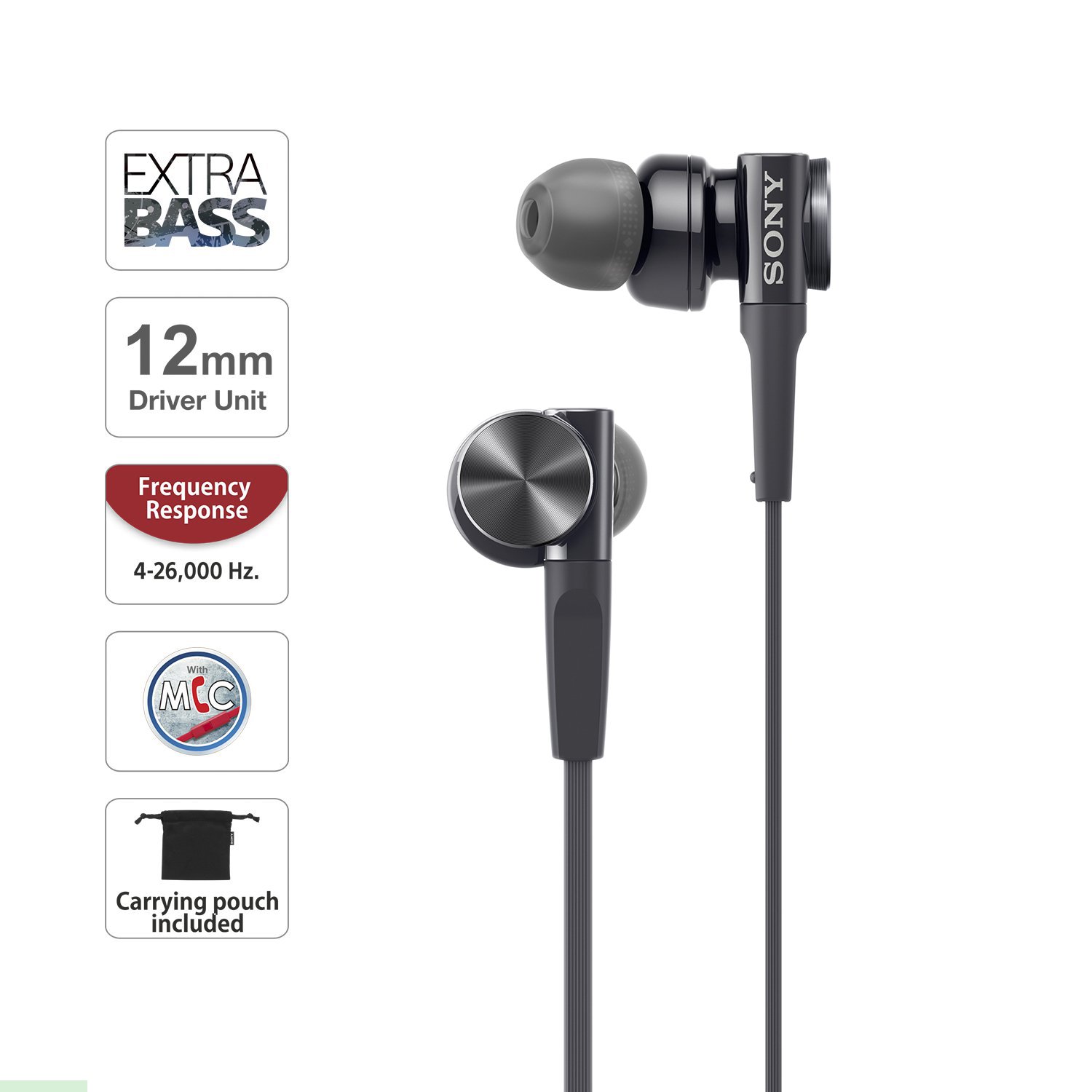 Tai nghe Có Dây Sony Extra Bass MDR-XB75AP - hàng chính hãng