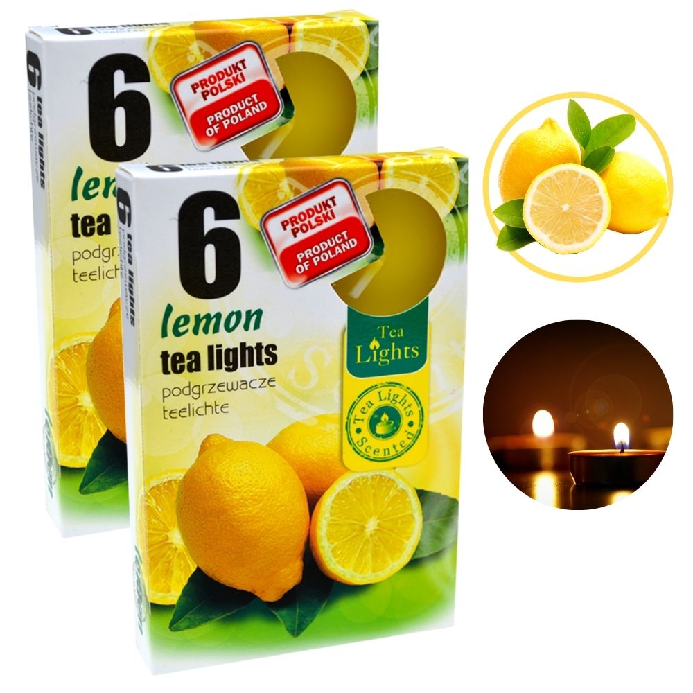 Combo 2 hộp 6 nến thơm Tealight Admit nhập khẩu Châu Âu Lemon - hương chanh tươi