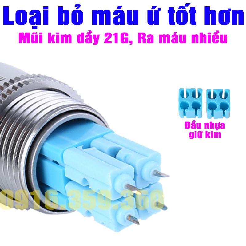 Bút chích máu 4 đầu kim bấm liên tục nông sâu