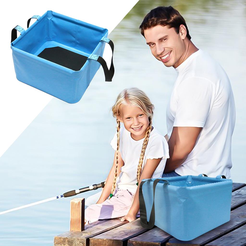 2PCS Folding Collapsible Water Container Camping Hiking Car Washing Bucket