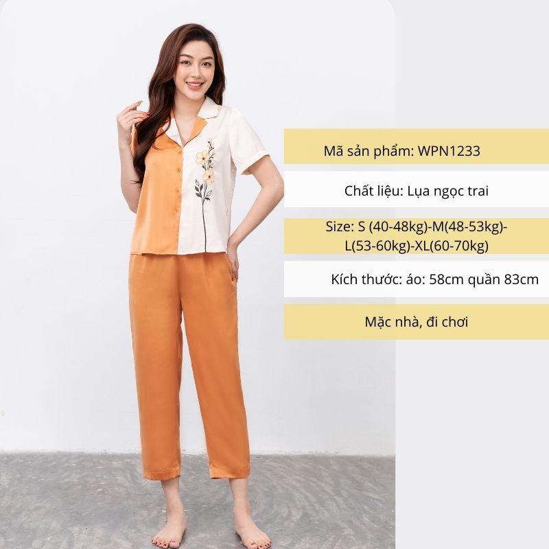Pijama bộ ngắn tay nữ thêu Freedy - WPN1233