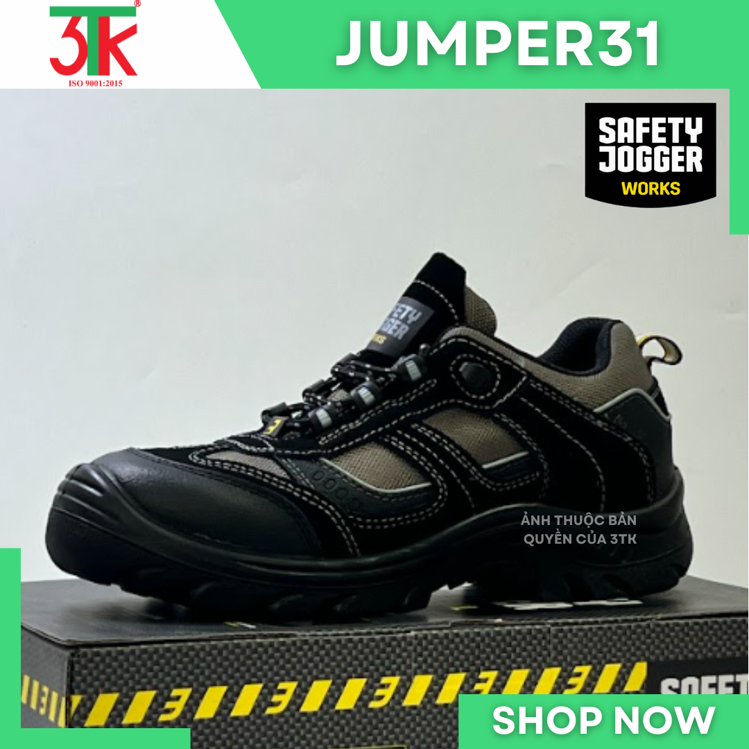 Giày Bảo Hộ Lao Động Safety Jogger Jumper31 S3 Da Cao Cấp chống đinh Chống Trơn Trượt, Chống Va Đập, Chống Tĩnh Điện Sử Dụng trong Công Trình Xây Dựng