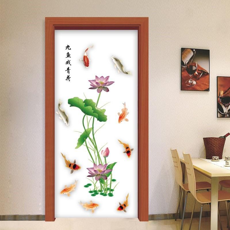 Decal dán tường Hoa sen mới 3D 01