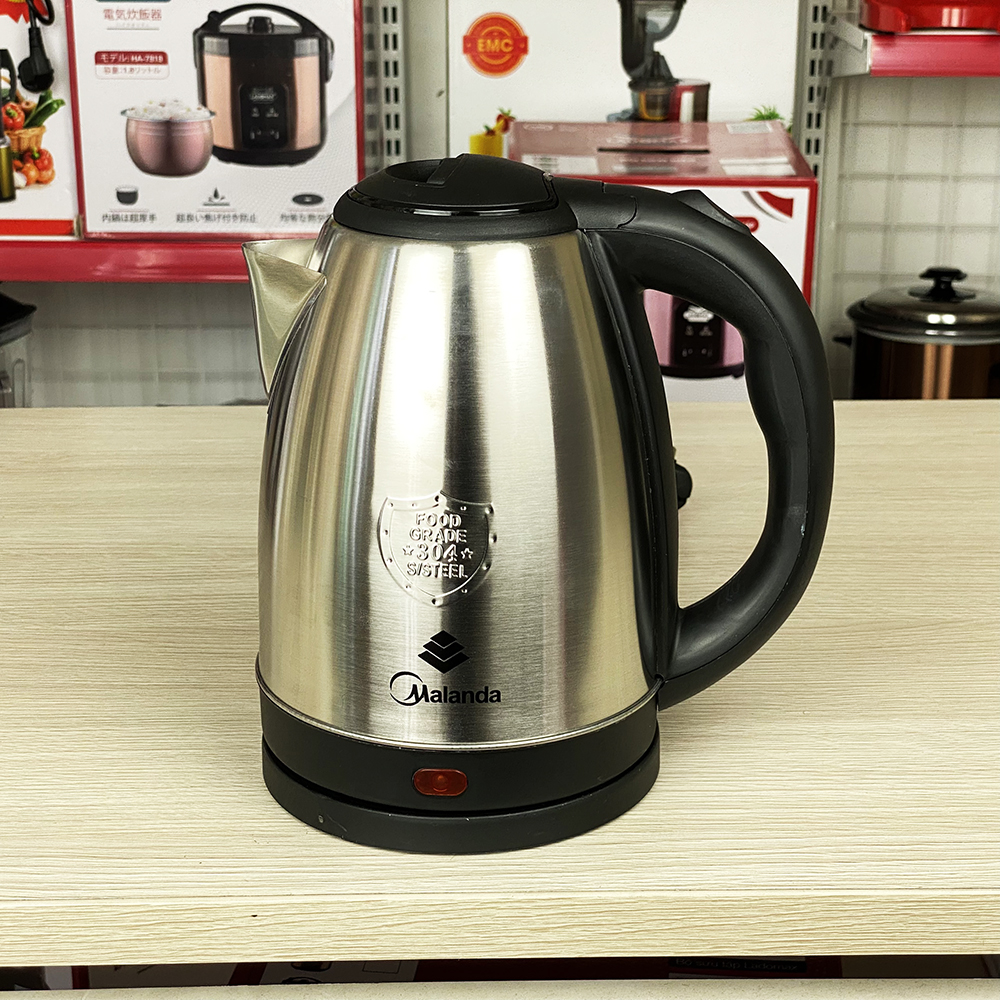 Ấm siêu tốc inox Thái Lan MALANDA LK-1318 dung tích 2L, thân ấm inox 304 không hoen rỉ, tự ngắt an toàn khi hết nước - Hàng chính hãng