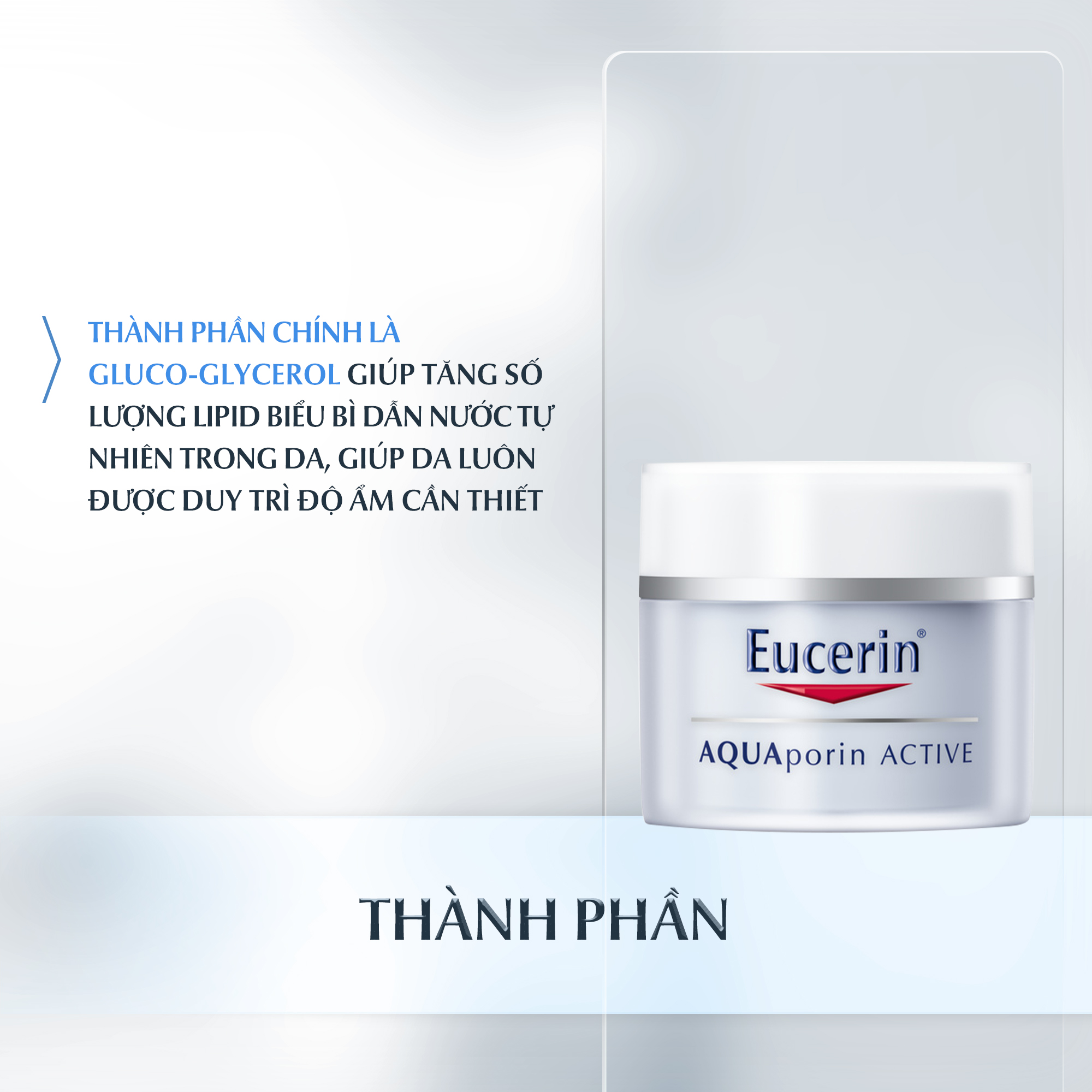 Kem dưỡng ẩm dịu nhẹ cho da thường đến da hỗn hợp Eucerin Aquaporin Active Cream 50ml