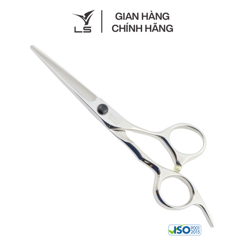 Kéo cắt tóc LS lưỡi thẳng quai offset phẳng đỡ ngón cố định CB13/5.0