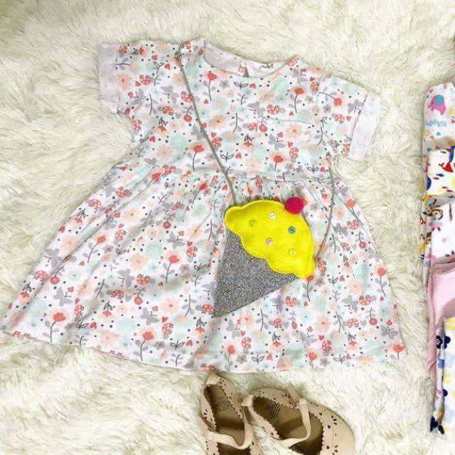 Size 6-9M, 12-18M Váy 100% cotton xuất bé gái dòng nhí