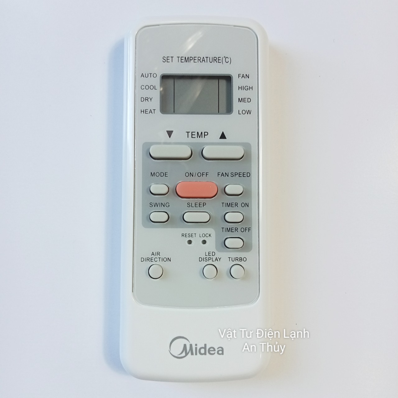 Remote máy lạnh MEDIA nút nguồn vàng cam temp - Điều khiển máy lạnh MEDIA - Remote điều hòa MEDIA - Điều khiển điều hòa MEDIA