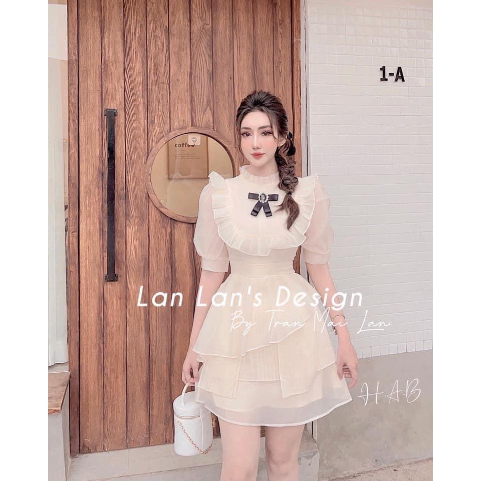 Váy tiểu thư lanlan tay bồng cổ viền tầng vừa dập li vừa xếp tầng cực kì cầu kì chỉnh chu & sang