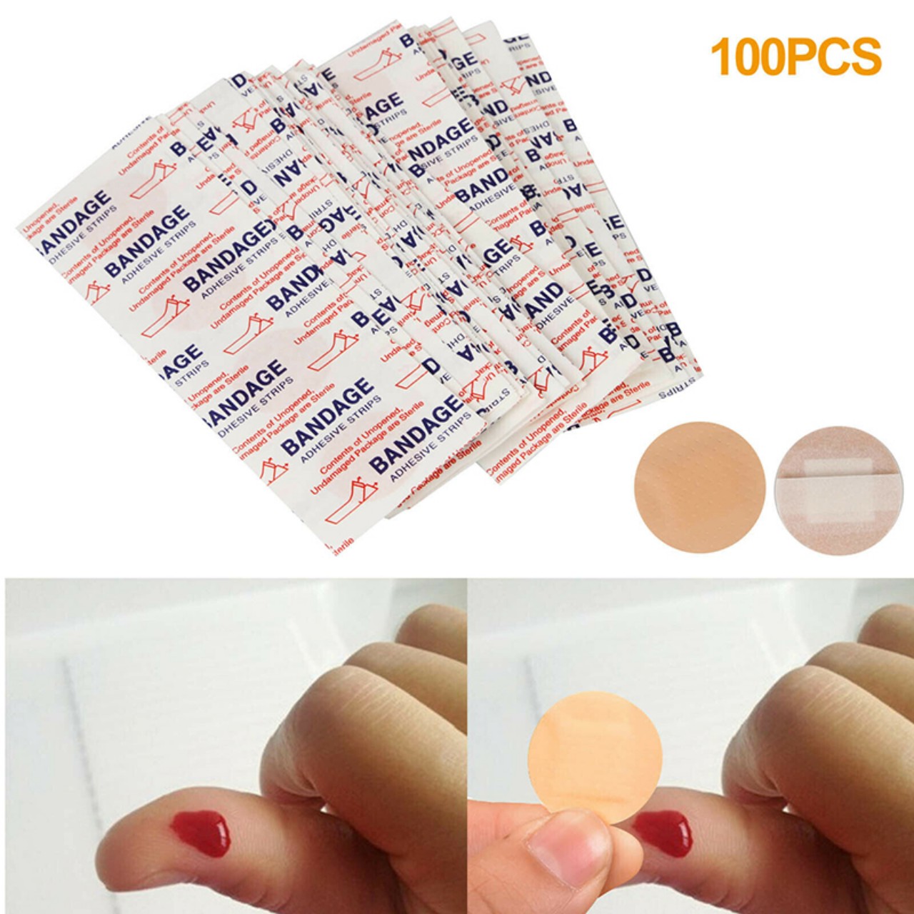 Set 100 miếng dán sau cấy chỉ bandage. Băng keo tròn dán mini đa năng tiện dụng