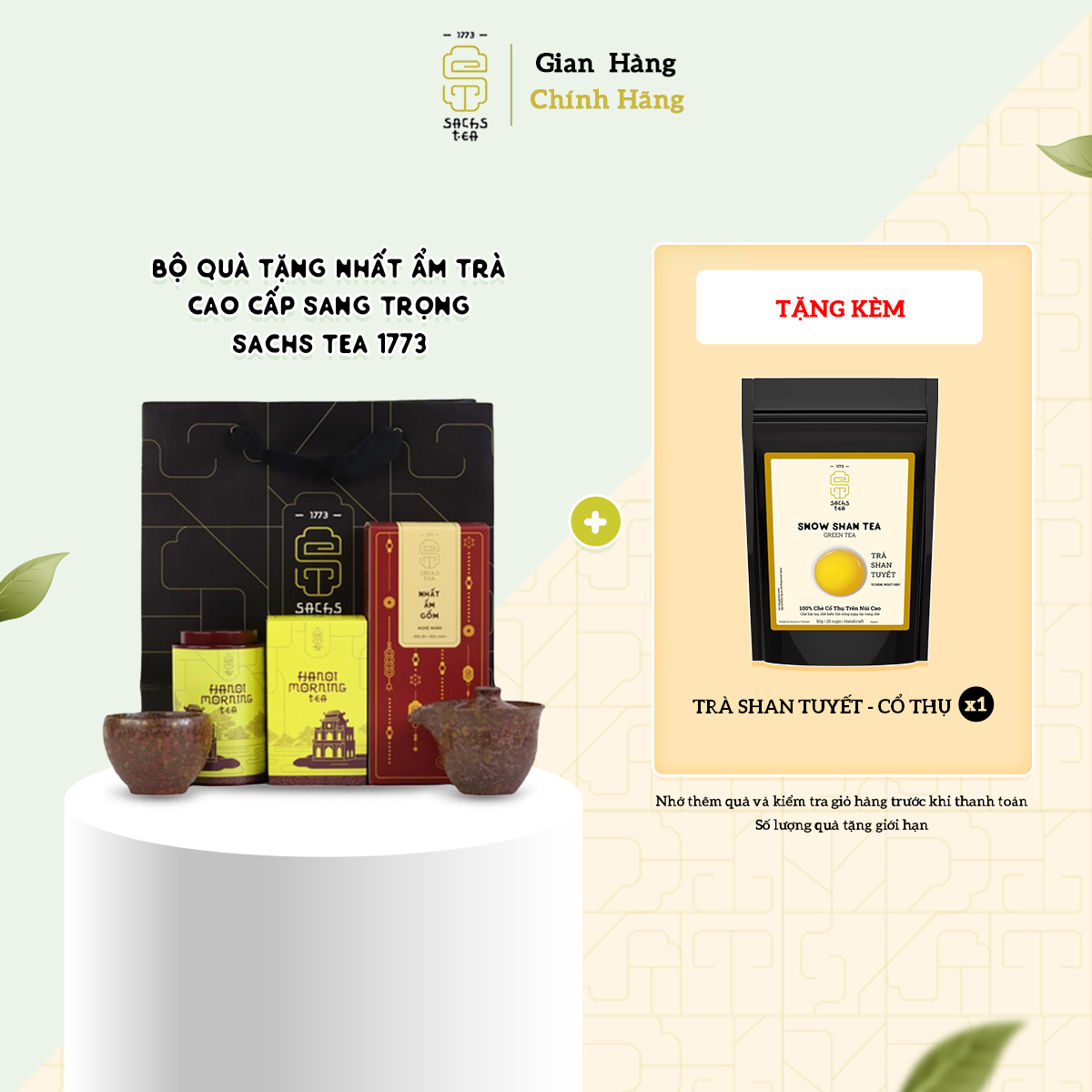 Quà tặng nam giới NHẤT ẨM TRÀ SACHS TEA 1773 cao cấp sang trọng