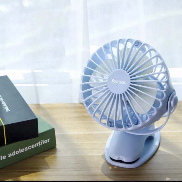 Quạt Sạc Mini Xoay Góc 720 Độ, Đế Kẹp Đa Năng Hoặc Đặt Bàn, Với 4 Nấc Điều Chỉnh Gió Yoobao F04 6400Mah - Xanh Blue