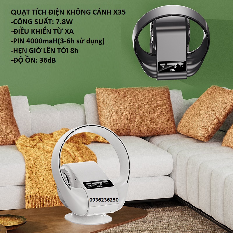 Quạt Tích điện giá rẻ sử dụng pin 21V-7500mAh( 3-4h sử dụng), Quạt đi picnic, câu cá tiện lợi trọng lượng nhẹ tiện lợi