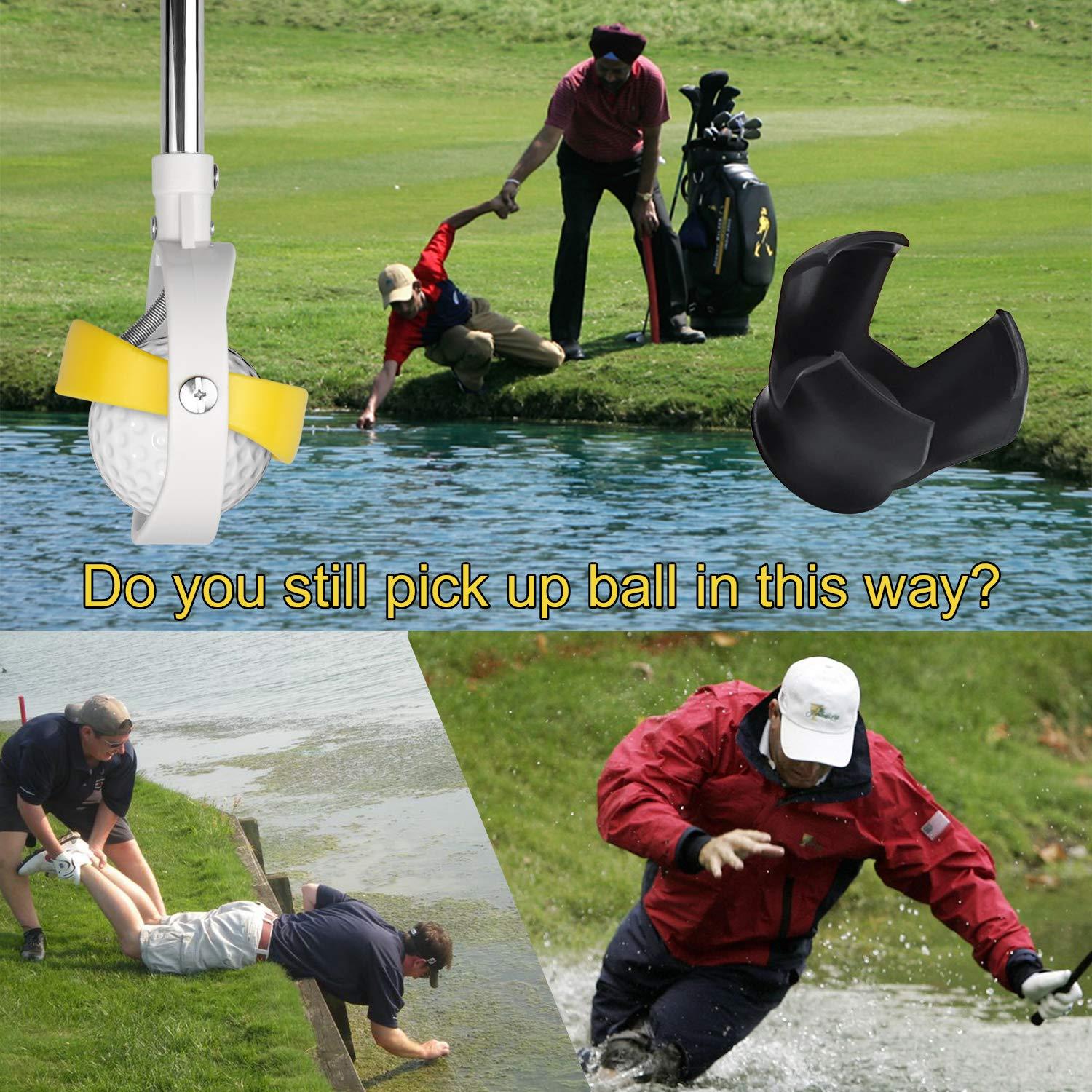 Retriever của Ball Golf Kính thiên văn bằng thép không gỉ cho nước với dụng cụ co giật bóng golf, phụ kiện golf golf cho nam 2 PC