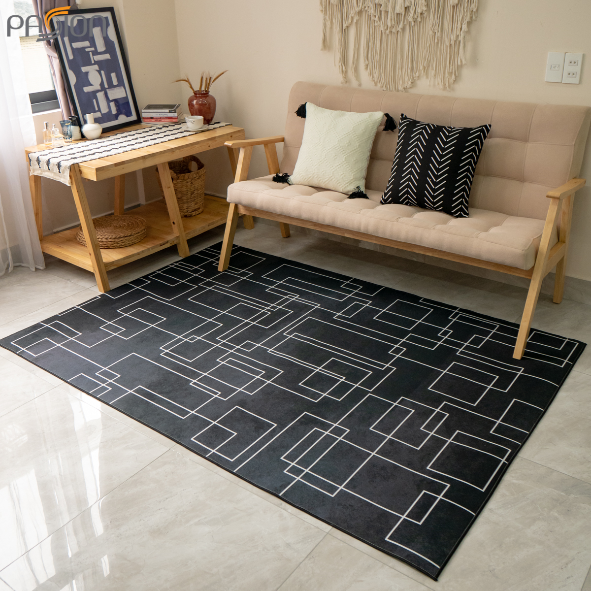 Thảm Nhung Nỉ Trải Sàn Phong Cách Scandivan Hiện Đại