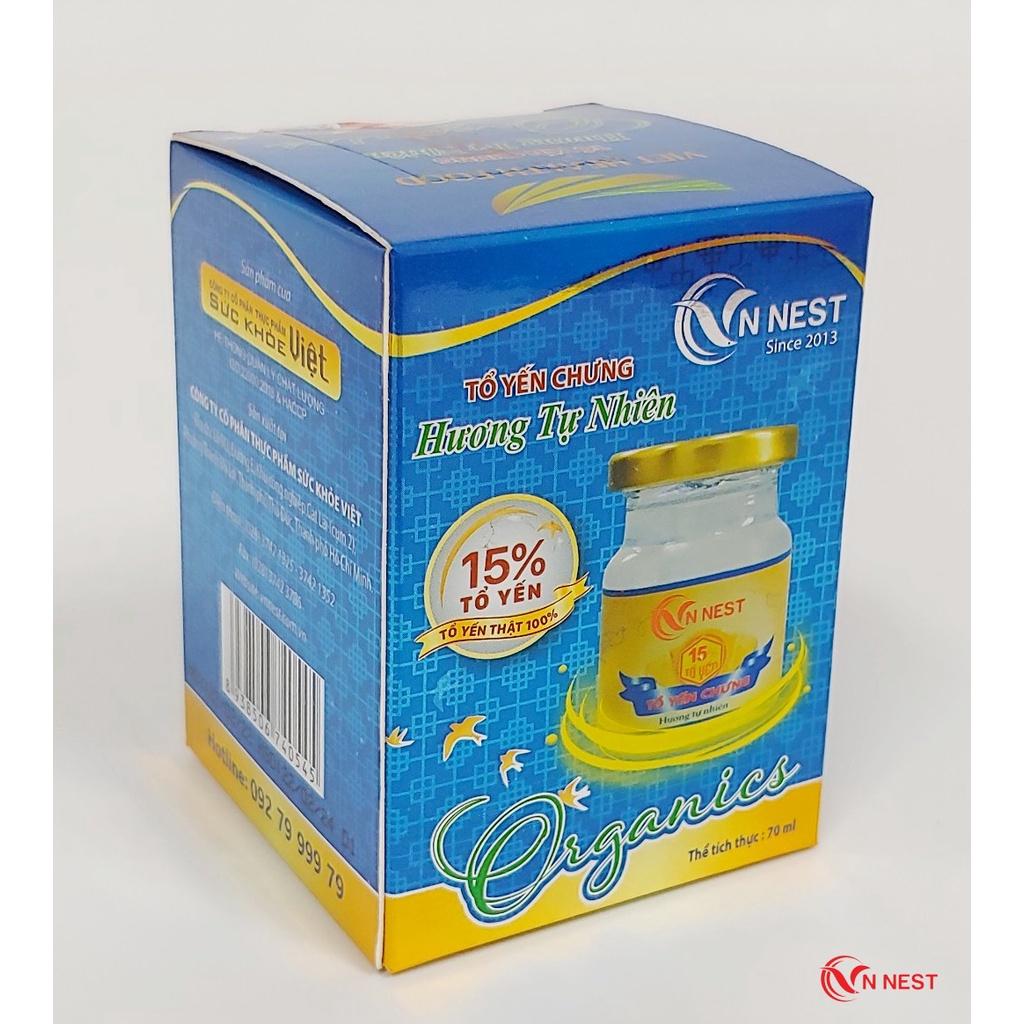 Yến Chưng Sẵn Đường Phèn Hương Tự Nhiên 15% (Lốc 6 Lọ x 70ml) - Vnnest